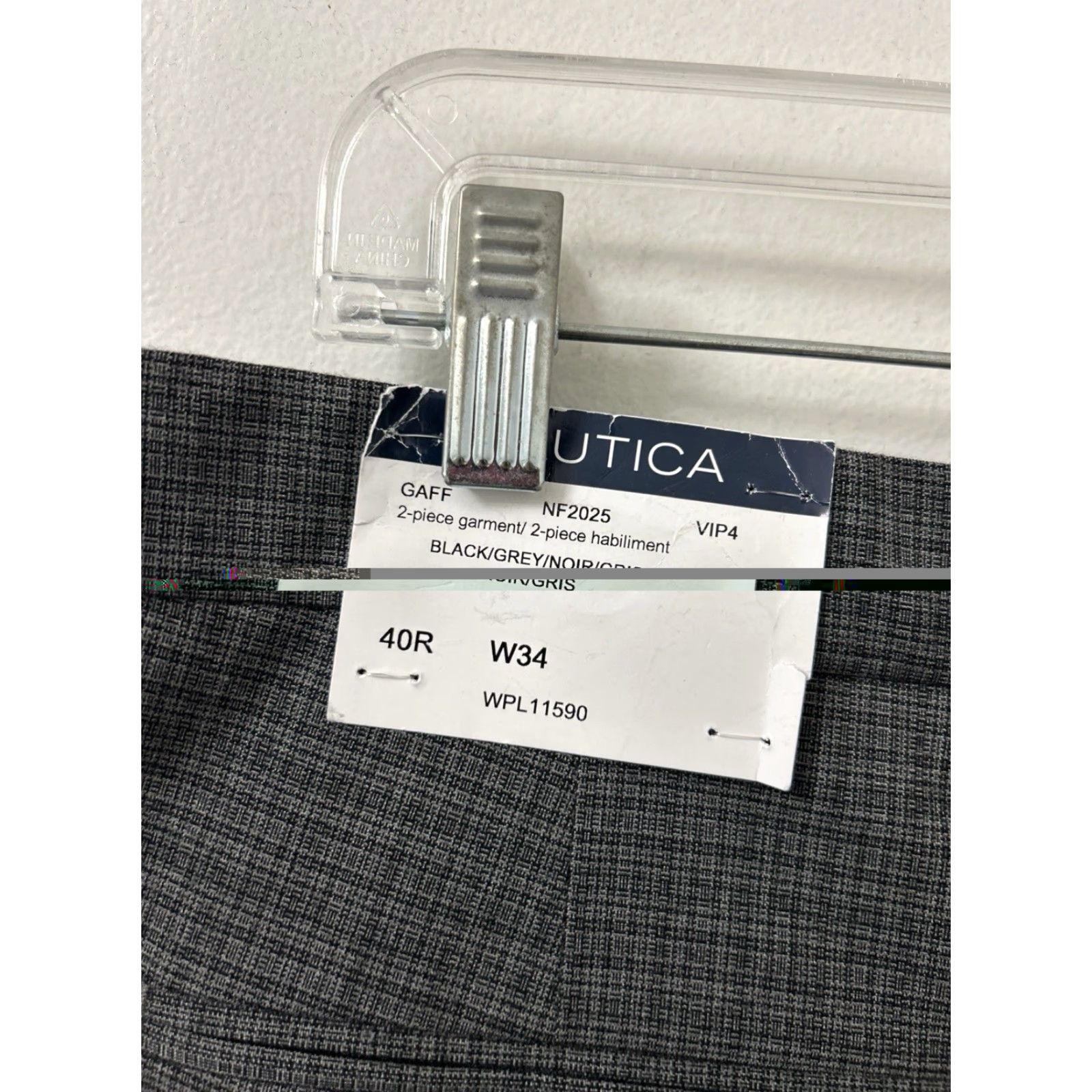 Nautica Nautica Dress Pants Mens 34x32 Black Grey NWT Slim Fit Trousers Straight Leg Size US 34 / EU 50 - 5 Thumbnail
