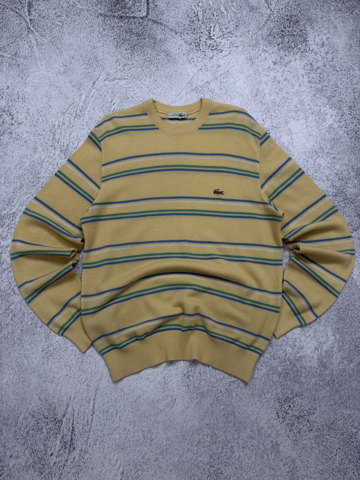 Lacoste VINTAGE CHEMISE LACOSTE STRIPED CREWNECK SWEATER Size US L / EU 52-54 / 3 - 4 Thumbnail