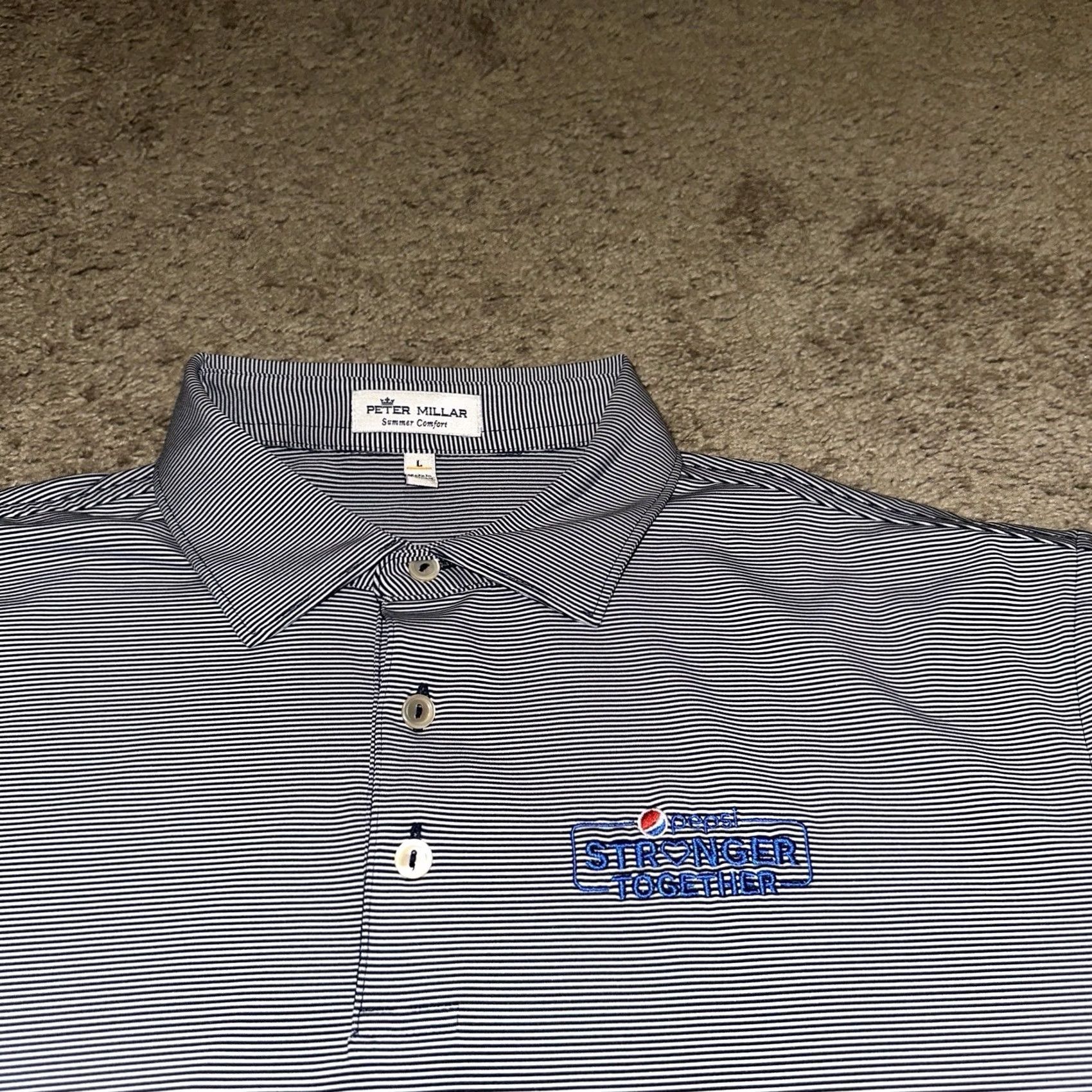 Peter Millar Peter Millar Polo Shirt Mens Large Summer Comfort Golf Multicolor Striped Geometric Short Sleeve Size US L / EU 52-54 / 3 - 2 Thumbnail