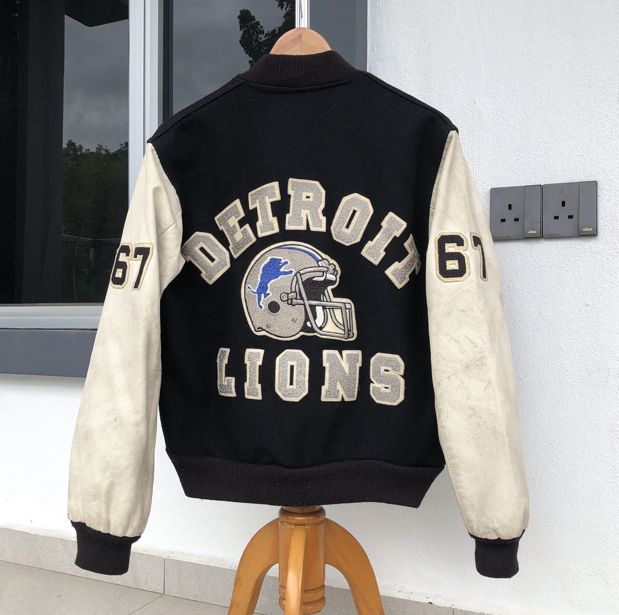 Chalk Line Vintage 80s Chalk Line Wool Leather Varsity Jacket Size US M / EU 48-50 / 2 - 13 Thumbnail