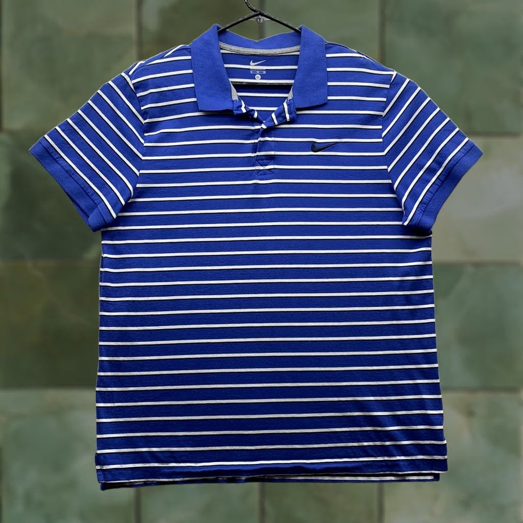 Nike Nike Polo Shirt Mens XL Blue White Striped Golf Sports Preppy Casual Size US XL / EU 56 / 4 - 1 Thumbnail