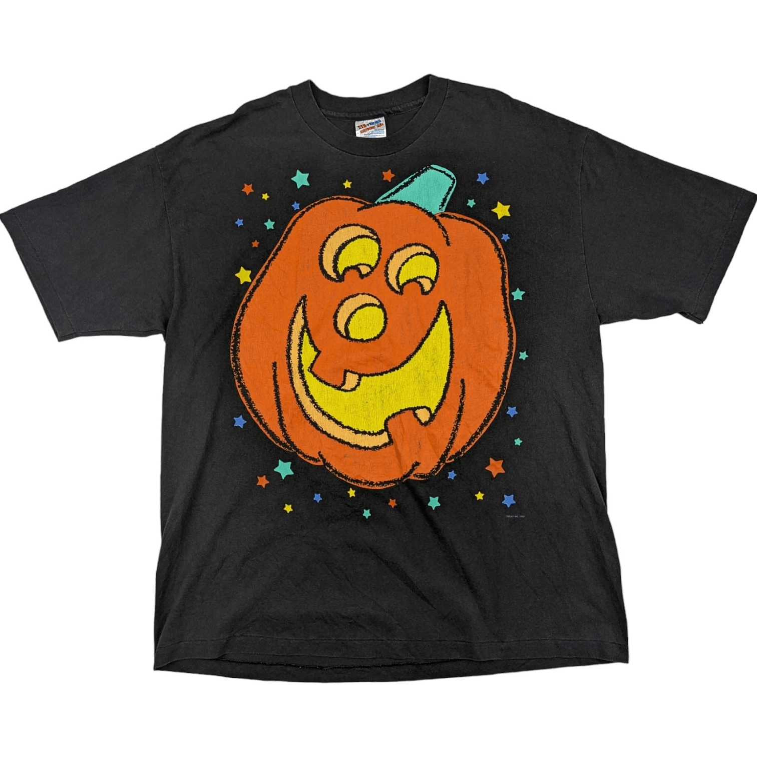 Hanes Vintage 90's Trisar 1992 HANES Halloween Pumpkin T-Shirt Size US XL / EU 56 / 4 - 2 Thumbnail