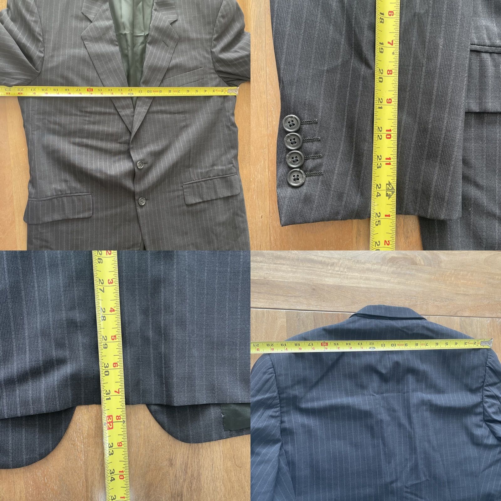 Corneliani Corneliani Blazer Mens 42R Gray Pinstripe Wool Merino Sport Jacket, Notch Lapel, Single-Breasted, Four-Button Sleeve, Classic Office Size 42R - 9 Thumbnail