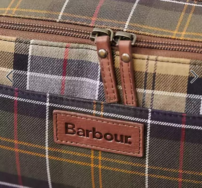 Barbour Barbour Durable Canvas & Leather Trim Tartan Washbag Size ONE SIZE - 10 Thumbnail