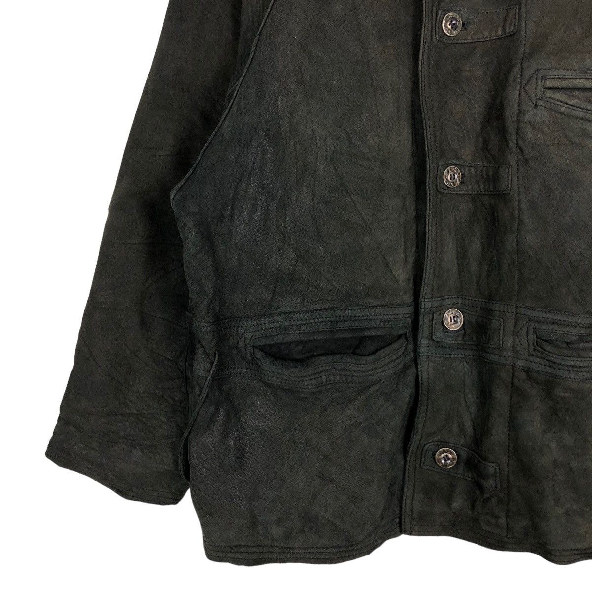Issey Miyake 🔥Vintage Genuine Biker Leather Jacket Ball Basic Japan Size US M / EU 48-50 / 2 - 4 Thumbnail