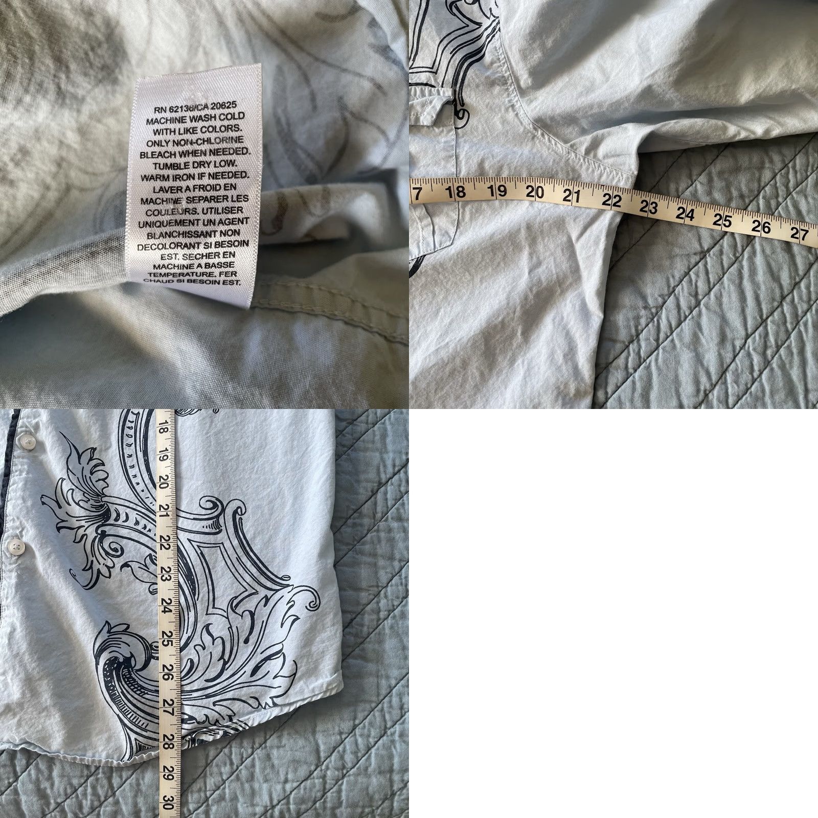 Guess VINTAGE Guess Jeans Button-Up Shirt Men Long Sleeve Blue Cotton Graphic Western Size US L / EU 52-54 / 3 - 8 Thumbnail