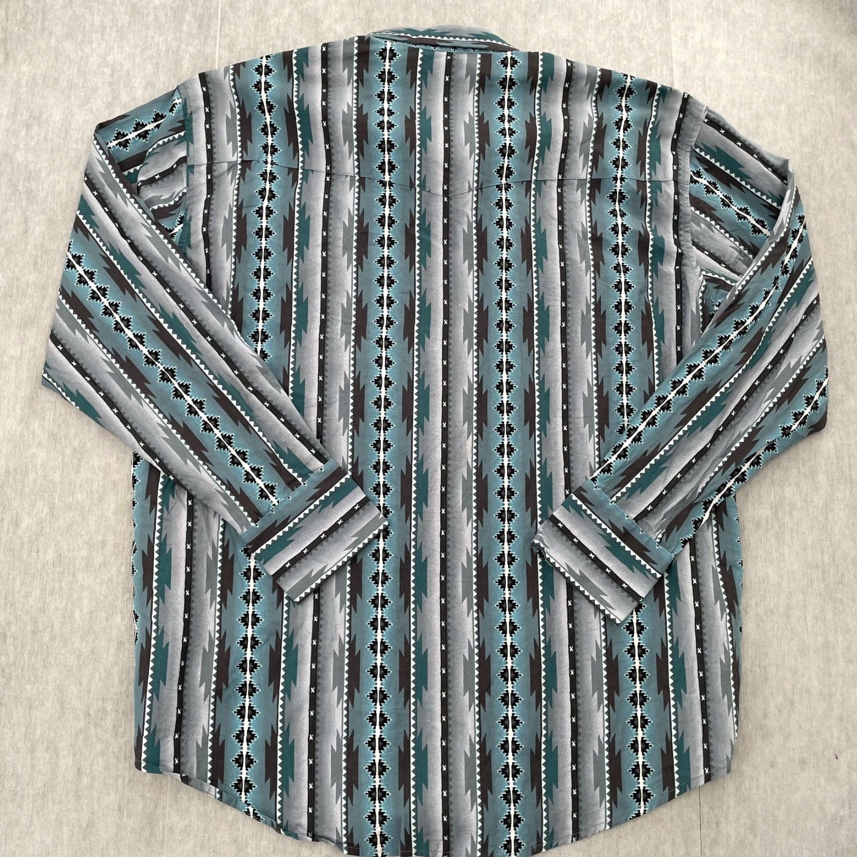 Wrangler VINTAGE Wrangler Aztec Western Shirt Adult XL Green Geometric Long Sleeve Pearl Snap Mens Size US XL / EU 56 / 4 - 2 Thumbnail