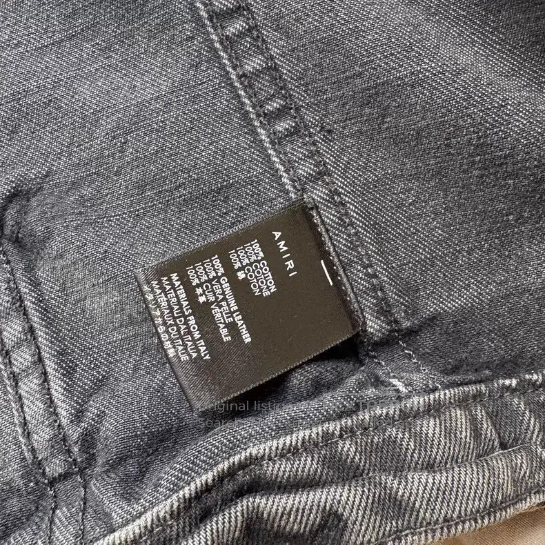 Amiri Amiri Patchwork water-washed black and gray denim jacket Size US L / EU 52-54 / 3 - 3 Thumbnail