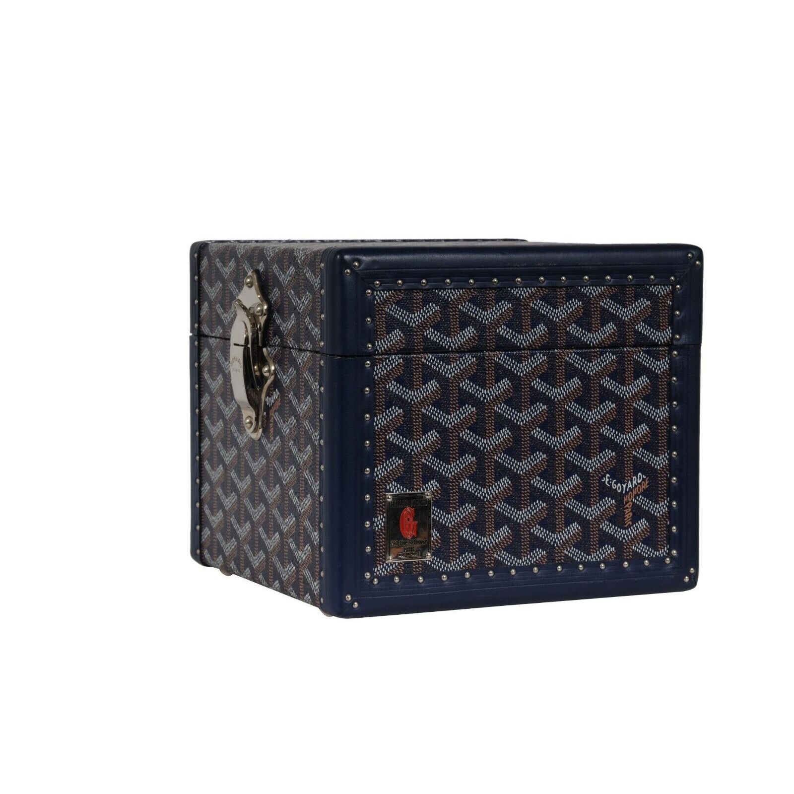Goyard Trunk Case Navy Blue Jewelry Cuff Links Watch Box -02285 Size ONE SIZE - 12 Thumbnail