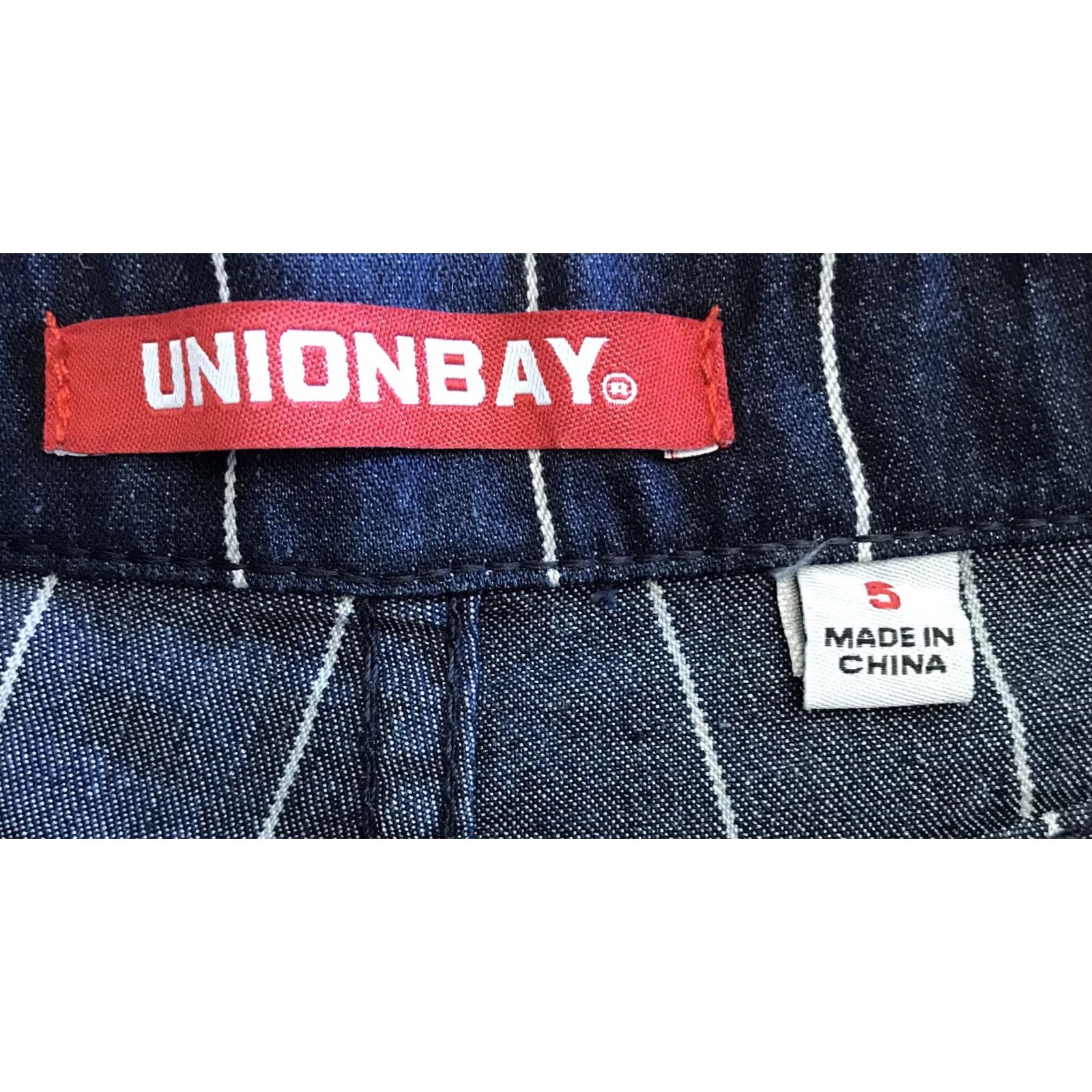 Vintage Unionbay Shorts Jeans Pin Stripes Blue 5 NWT Juniors Women XS? Size 27" / US 4 / IT 40 - 3 Thumbnail