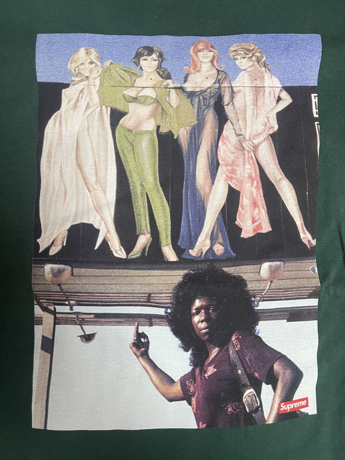 Supreme Supreme t-shirt navy lady green ladies middle finger black Size US M / EU 48-50 / 2 - 2 Thumbnail