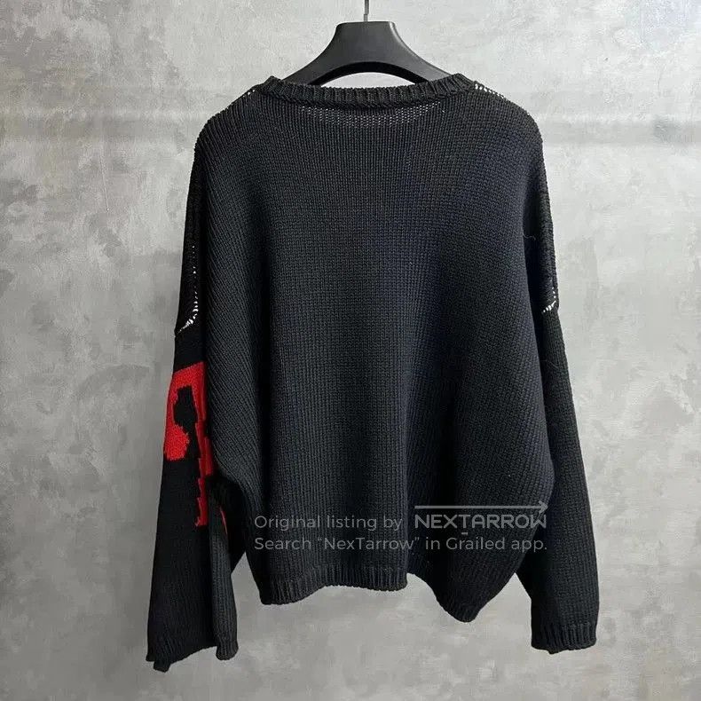 Raf Simons Black Oversized Crew Neck Wool Sweater. Size US M / EU 48-50 / 2 - 5 Thumbnail