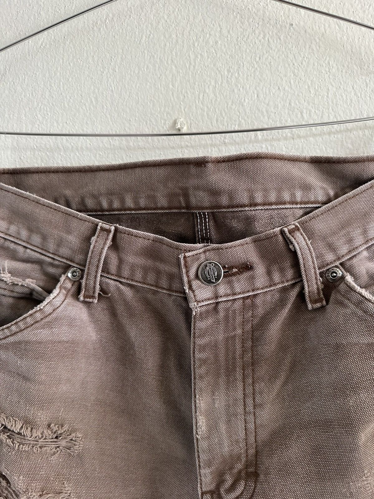 Dickies (31x30) Trashed Dickies Carpenter Pants Dark Brown Size US 31 - 6 Thumbnail