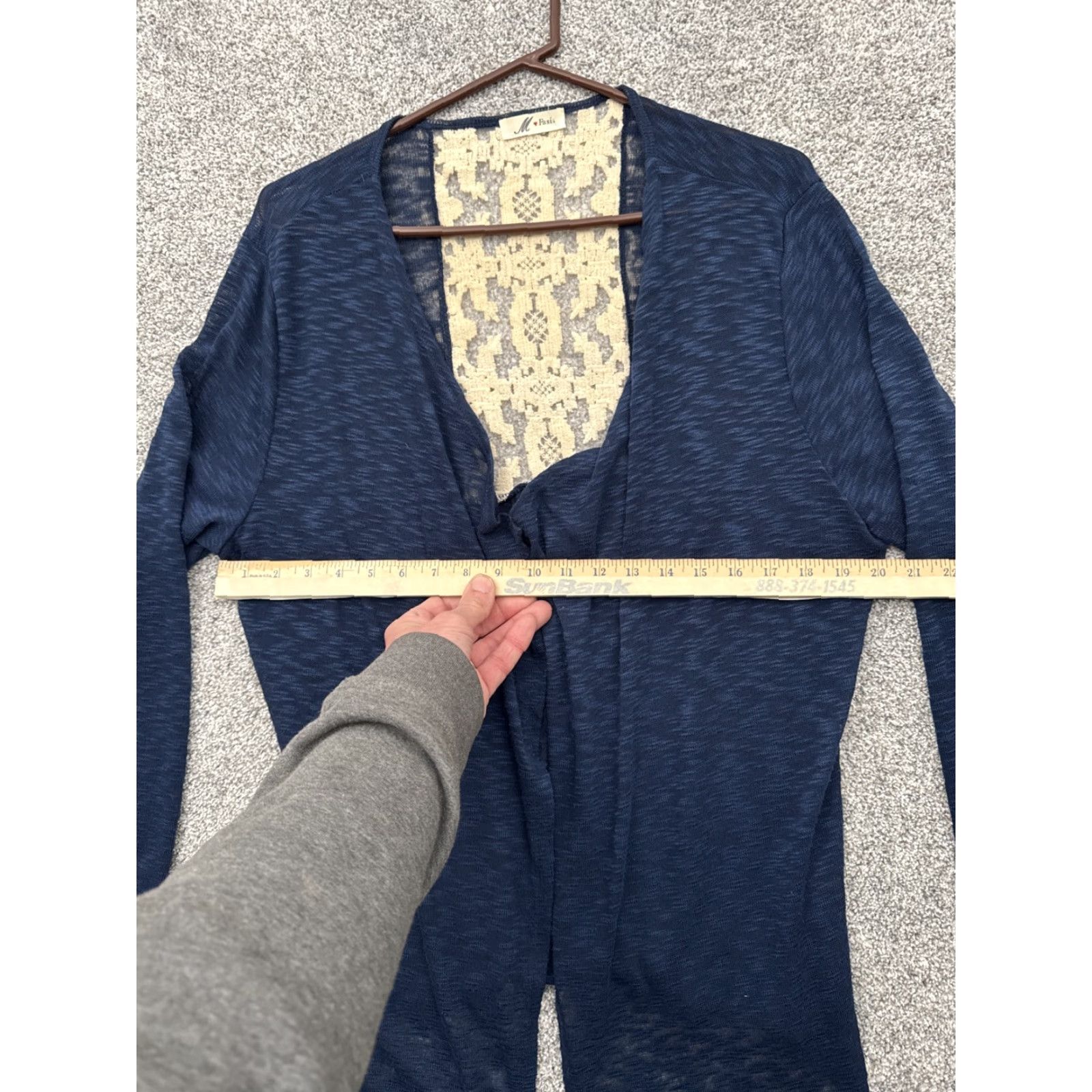 Vintage M Fasis Boho Cardigan Sweater Womens Size M Lace Back Open Front Lightweight Sheer Casual - Mens? Size M / US 6-8 / IT 42-44 - 3 Thumbnail