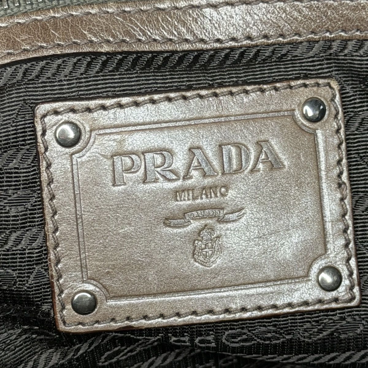 Prada Prada Milano Shoulder Handle Bag Brown Leather with Padlock Size ONE SIZE - 13 Thumbnail
