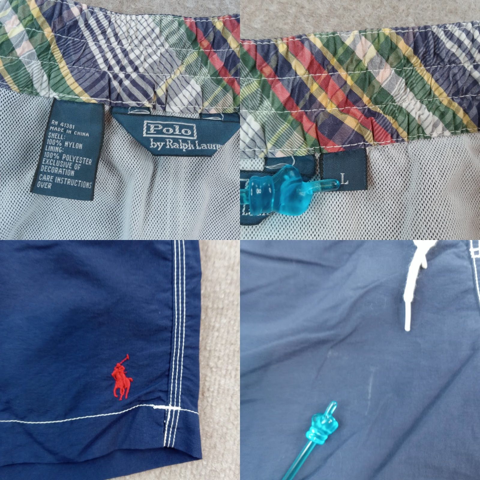 Polo Ralph Lauren Polo Ralph Lauren Board Shorts Mens Large Blue Mesh Lined Drawstring Pockets Size US 33 - 8 Thumbnail