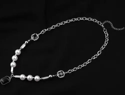 VIBE Black Rhinestone Pendant Pearl Necklace Size ONE SIZE - 5 Thumbnail