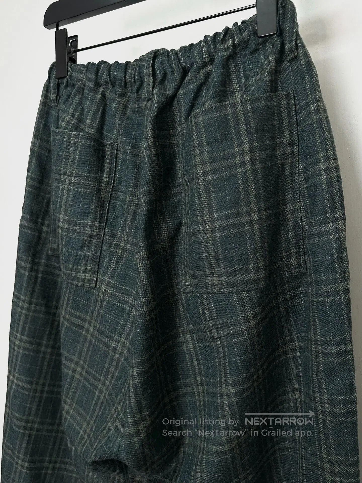 Japanese Brand plaid wool pants with drawstring waist. Size US 26 / EU 42 - 4 Thumbnail