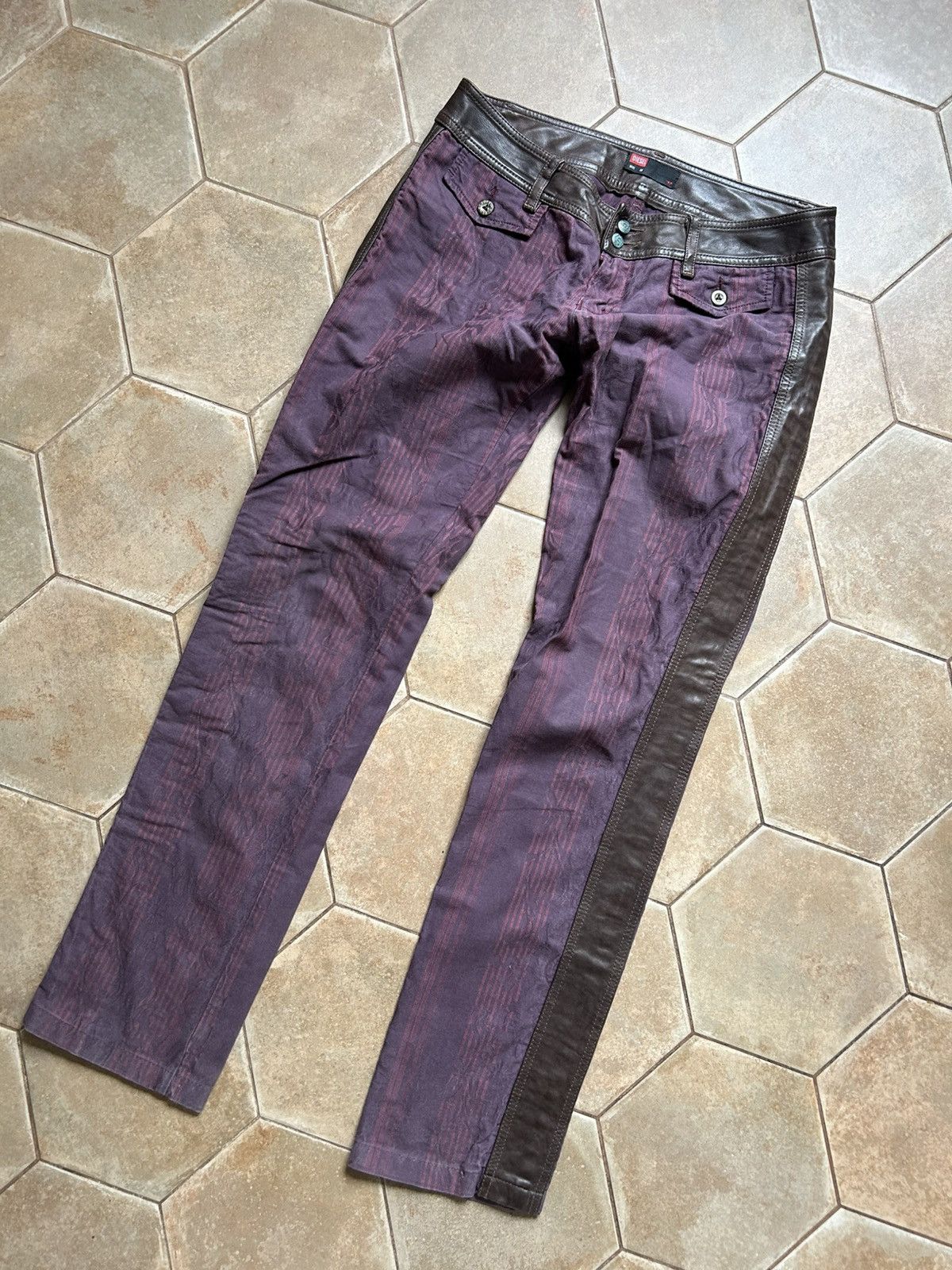 Diesel Vintage Diesel leather pants y2k Size 28" / US 6 / IT 42 - 2 Thumbnail