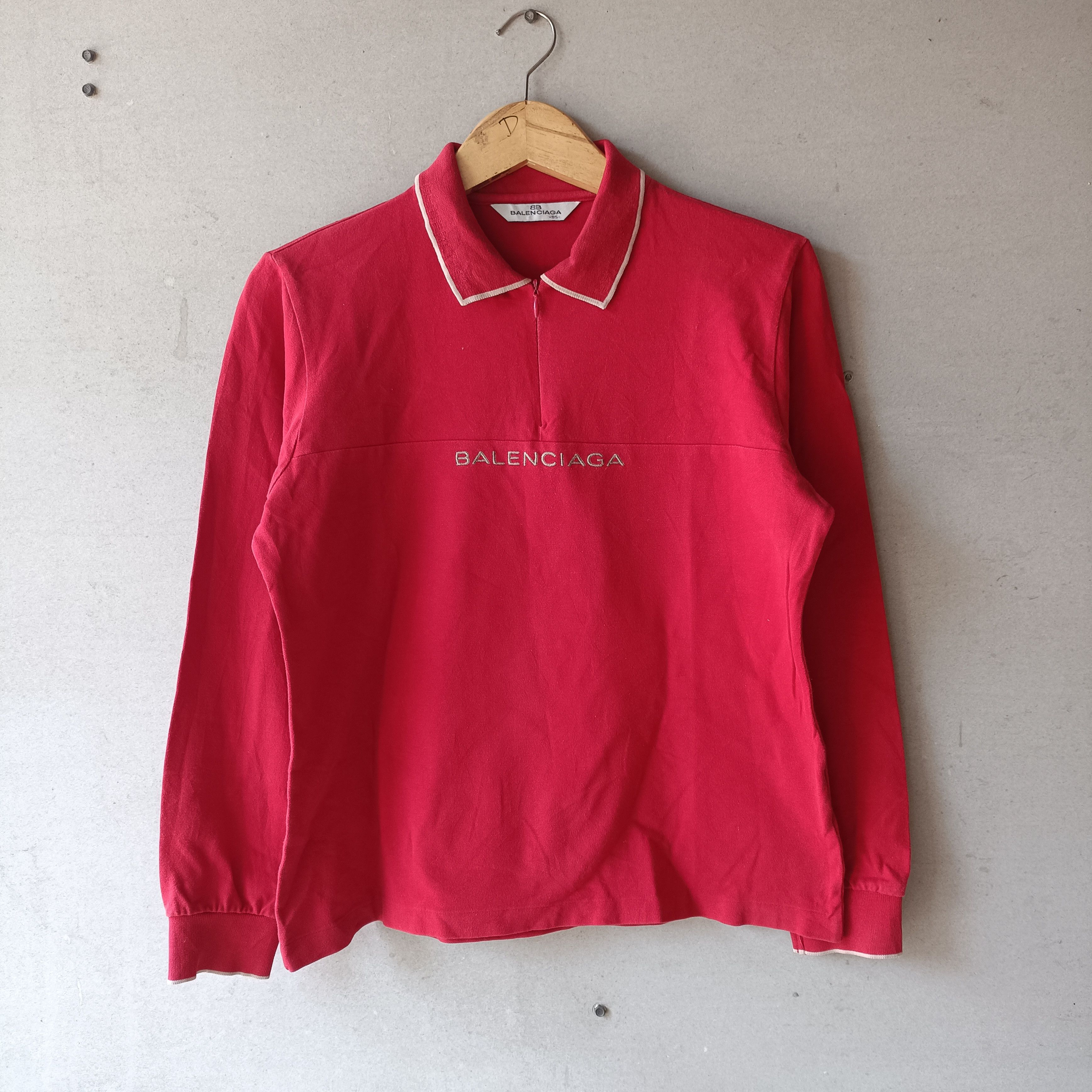 Balenciaga Vintage Balenciaga Ls Halfziper Big Script Size M / US 6-8 / IT 42-44 - 1 Thumbnail