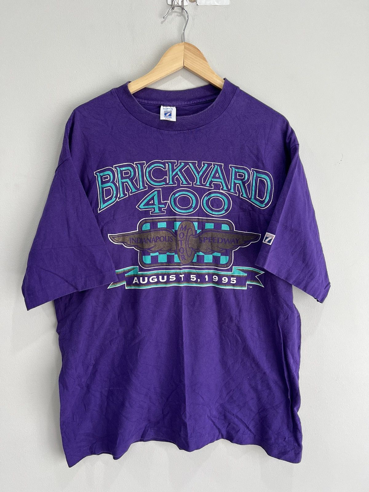 Vintage Vintage Brickyard 400 Racing Tee Shirt Size US XL / EU 56 / 4 - 1 Thumbnail