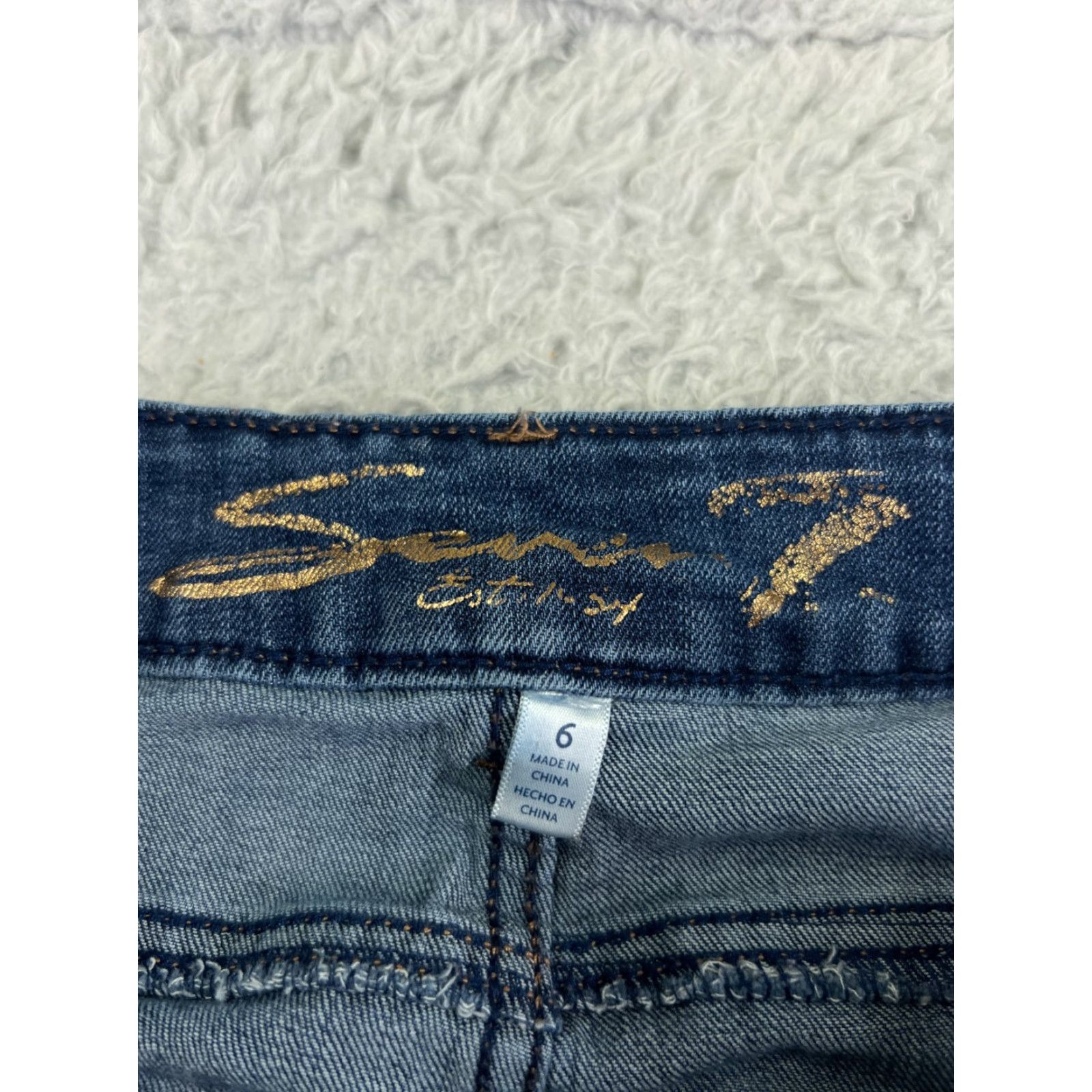 Vintage Seven7 Jeans Women Skinny Denim Blue 28x29 Medium Rise 6 Regular Cotton Blend 5-Pocket Distressed Vintage No Size 28" / US 6 / IT 42 - 6 Thumbnail