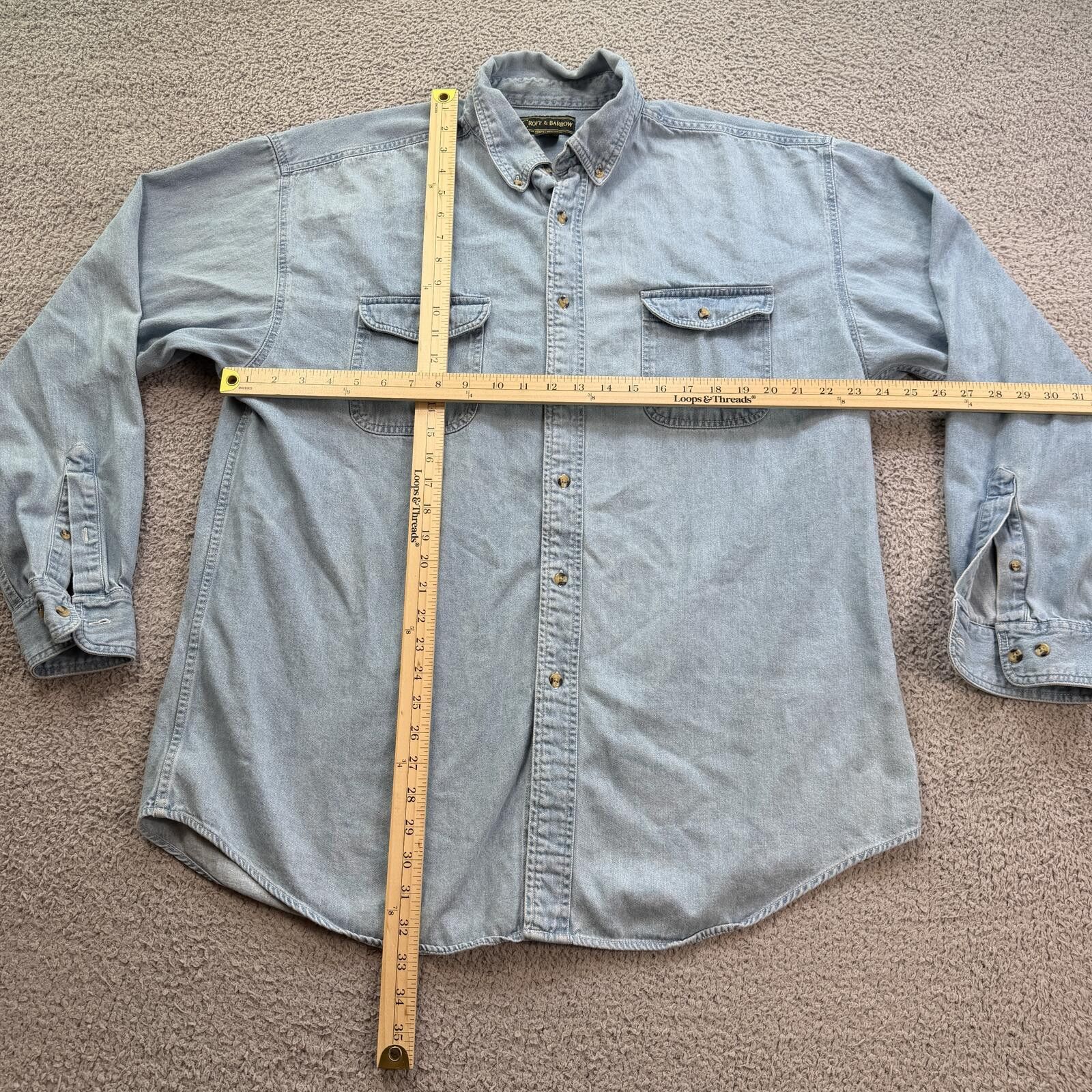 Croft & Barrow Vintage Croft & Barrow Light Wash Denim Button Up Shirt XXL Size US XXL / EU 58 / 5 - 3 Thumbnail