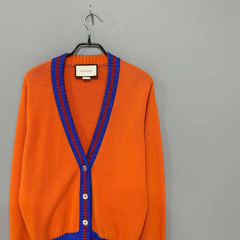 Gucci Gucci Orange wool cardigan coat 2506-Nextarrow Size S / US 4 / IT 40 - 2 Thumbnail