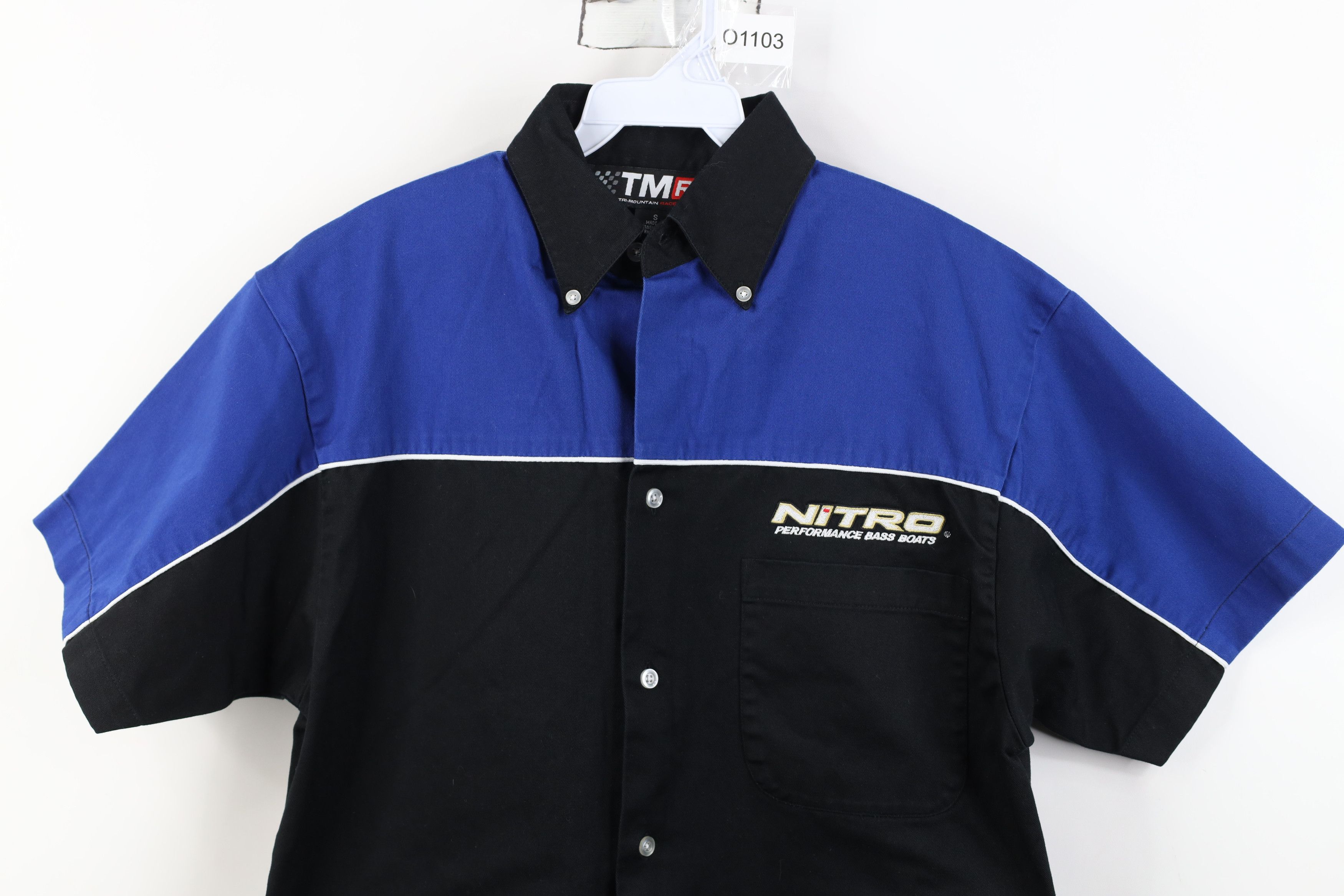 Vintage Nitro Performance Bass Boats Short Sleeve Button Down Shirt Size US S / EU 44-46 / 1 - 2 Thumbnail