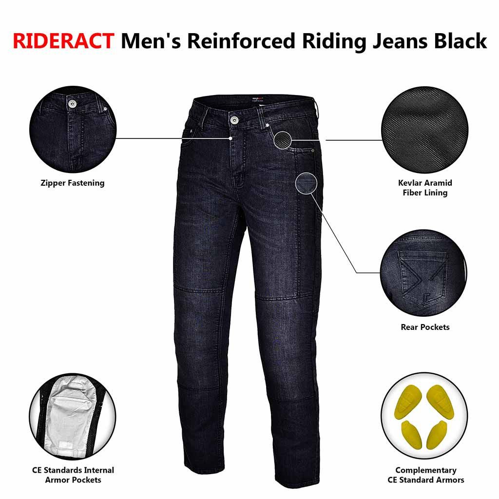 Other Men's Reinforced Motorcycle Riding Jeans Black Size US 36 / EU 52 - 6 Thumbnail