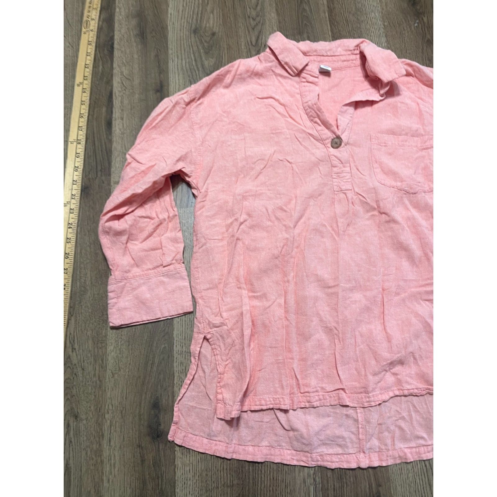 Old Navy Old Navy Blouse Women’s Size L Pink 3/4 Sleeve V-Neck Casual Modern Regular Size L / US 10 / IT 46 - 3 Thumbnail