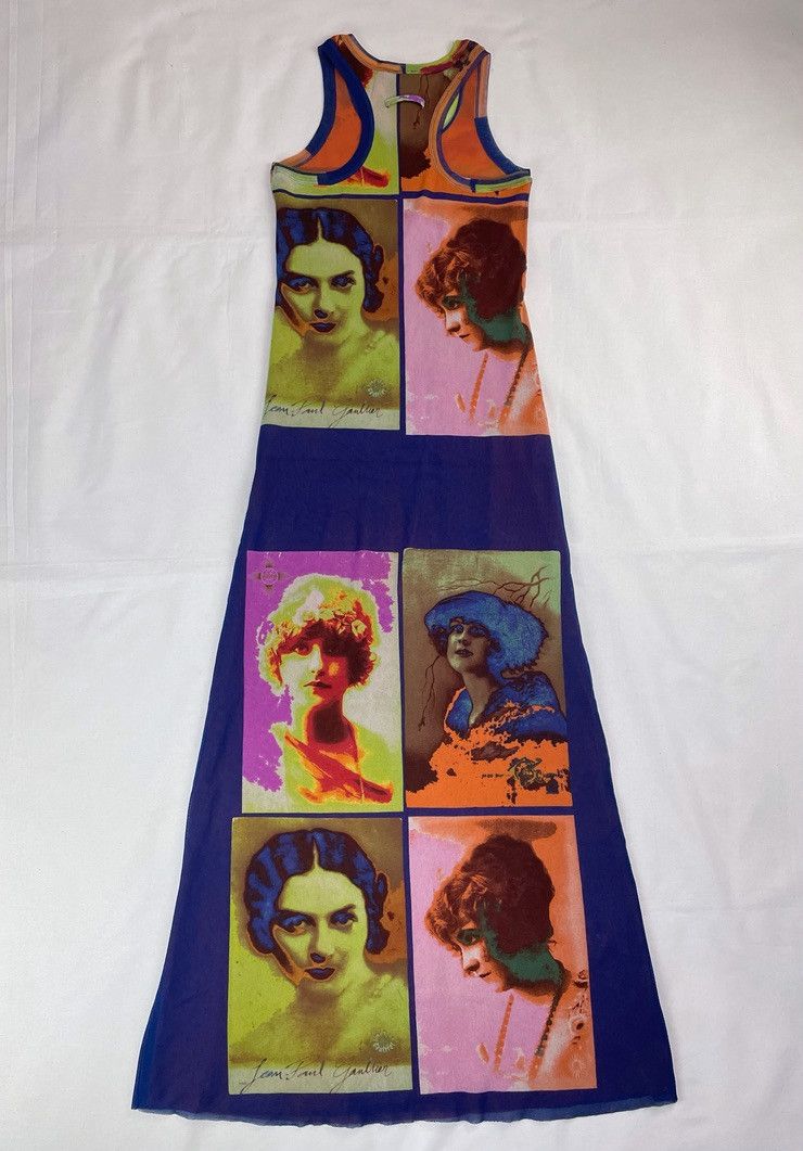 Jean Paul Gaultier SS2002 Jean Paul Gaultier Face Portrait Mesh Dress Vintage Size ONE SIZE - 2 Thumbnail