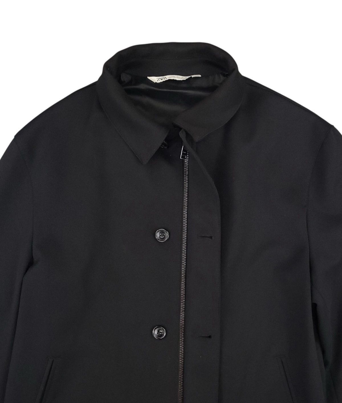 Zara Zara Jacket Large Black Zip Button Stretch Bomber Coa Size US L / EU 52-54 / 3 - 3 Thumbnail