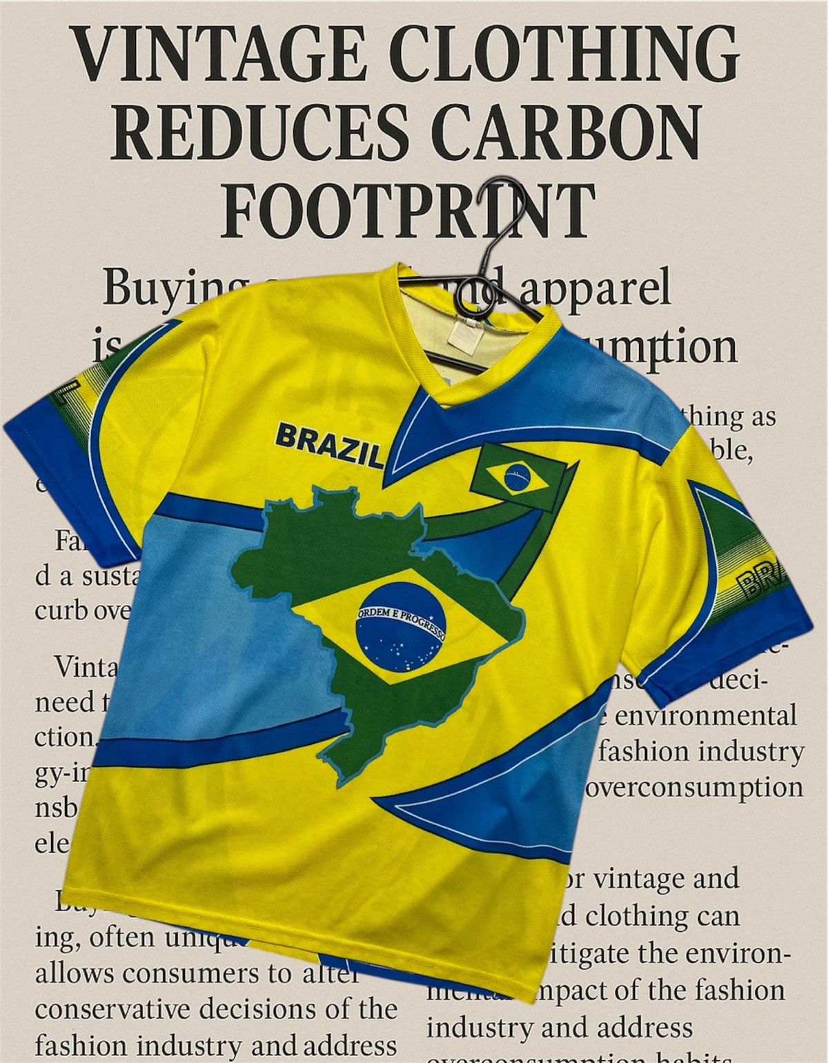 Vintage Vintage Brasil jersey big logo Brazil tee soccer Size US L / EU 52-54 / 3 - 1 Thumbnail