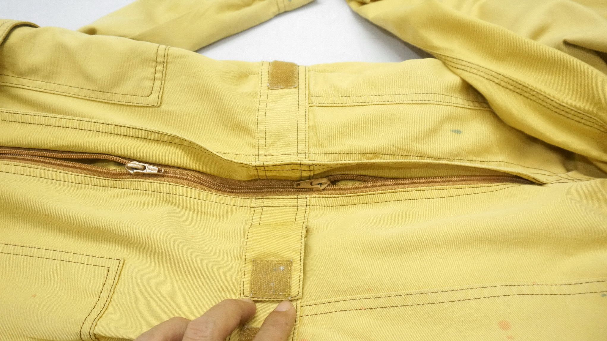 Japanese Brand Vintage TOYOTA Faded Pale Yellow Coverall Size US 31 - 18 Thumbnail