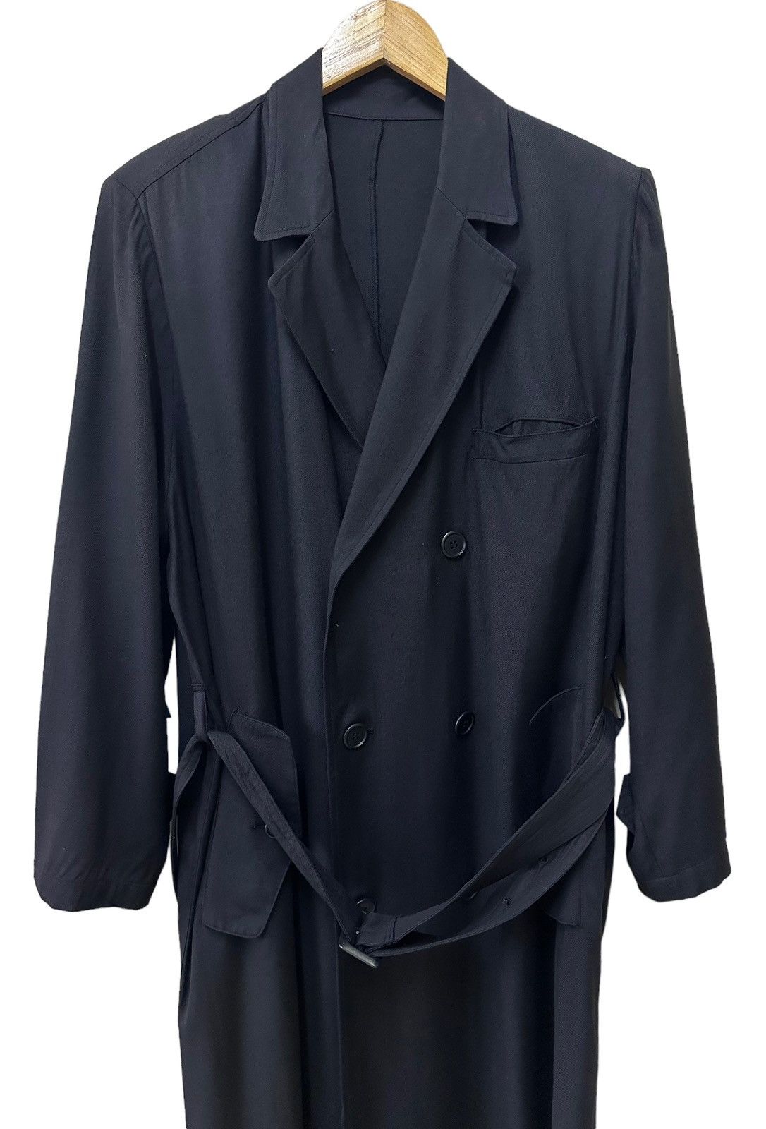 Issey Miyake 🇯🇵 90's Issey Miyake Double-Breaste Trench Coat Long Size US L / EU 52-54 / 3 - 2 Thumbnail