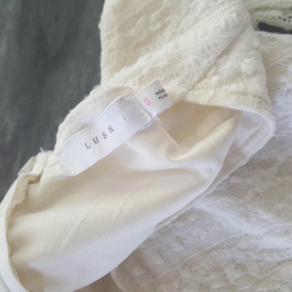 Designer Cream Babydoll Lush Vneck Mini Size S / US 4 / IT 40 - 4 Thumbnail