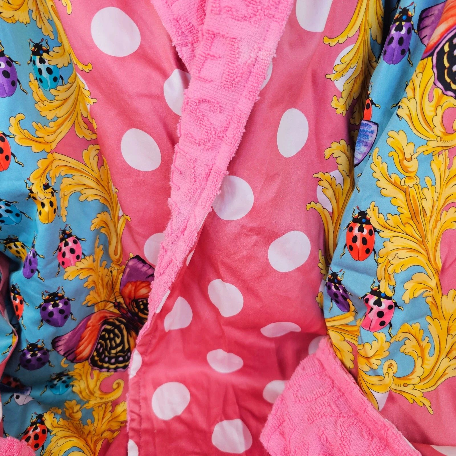 Versace VERSACE Bfly Baroq Pink/Multi Unisex Short Robe Size US L / EU 52-54 / 3 - 5 Thumbnail