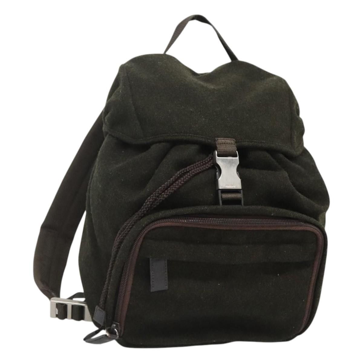Prada Prada Single Buckle Pocket Backpack Wool Size ONE SIZE - 1 Thumbnail