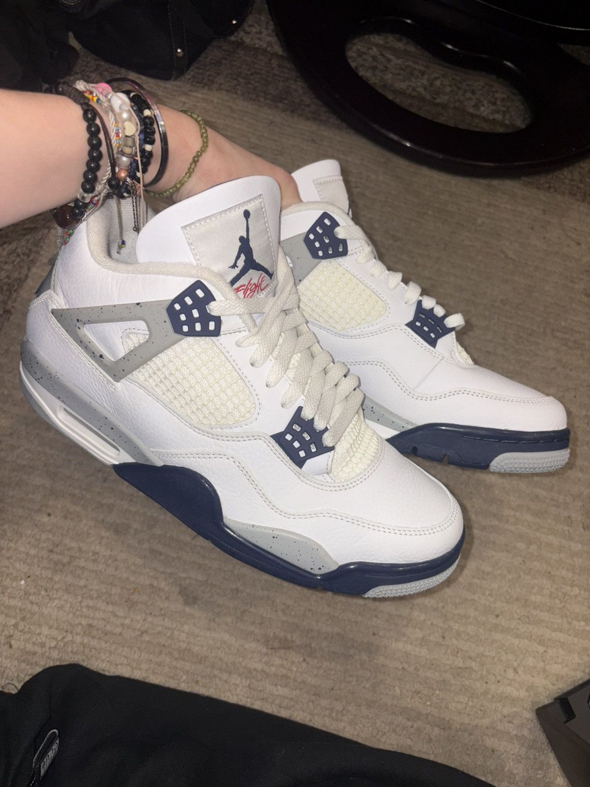 Nike Jordan retro 4 midnight navy Size US 9.5 / EU 42-43 - 1 Thumbnail