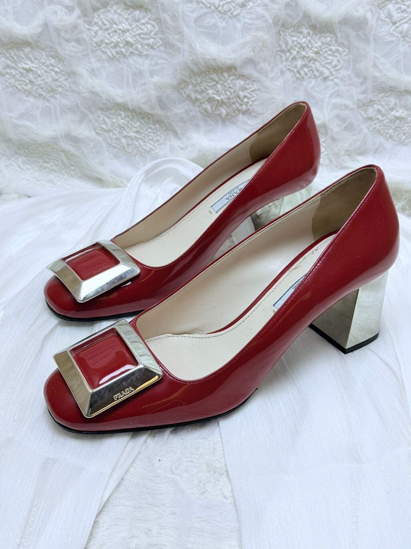 Prada Prada Patent Red Lowtop Sneakers us_7-5 Women Size US 7.5 / IT 37.5 - 1 Thumbnail