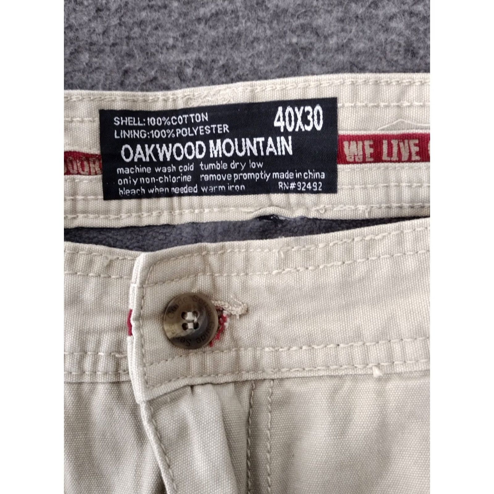 Vintage Oakwood Mountain Khakis Pants Mens 40x40 Tan Cotton Relaxed Fit Khakis Size US 40 / EU 56 - 5 Thumbnail