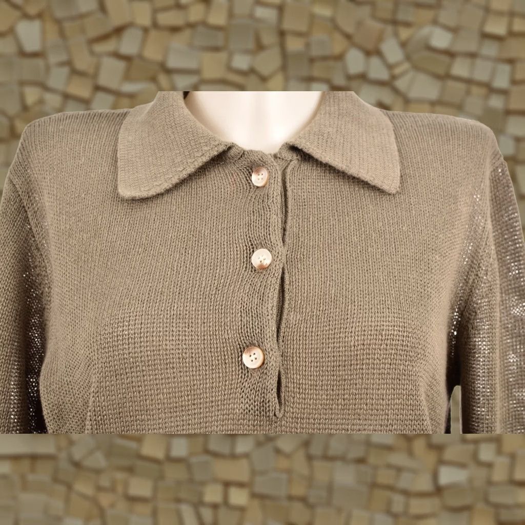 Vintage Tatuum Taszka Linen Jumper Sweater Green/Gray Size M Size M / US 6-8 / IT 42-44 - 1 Thumbnail