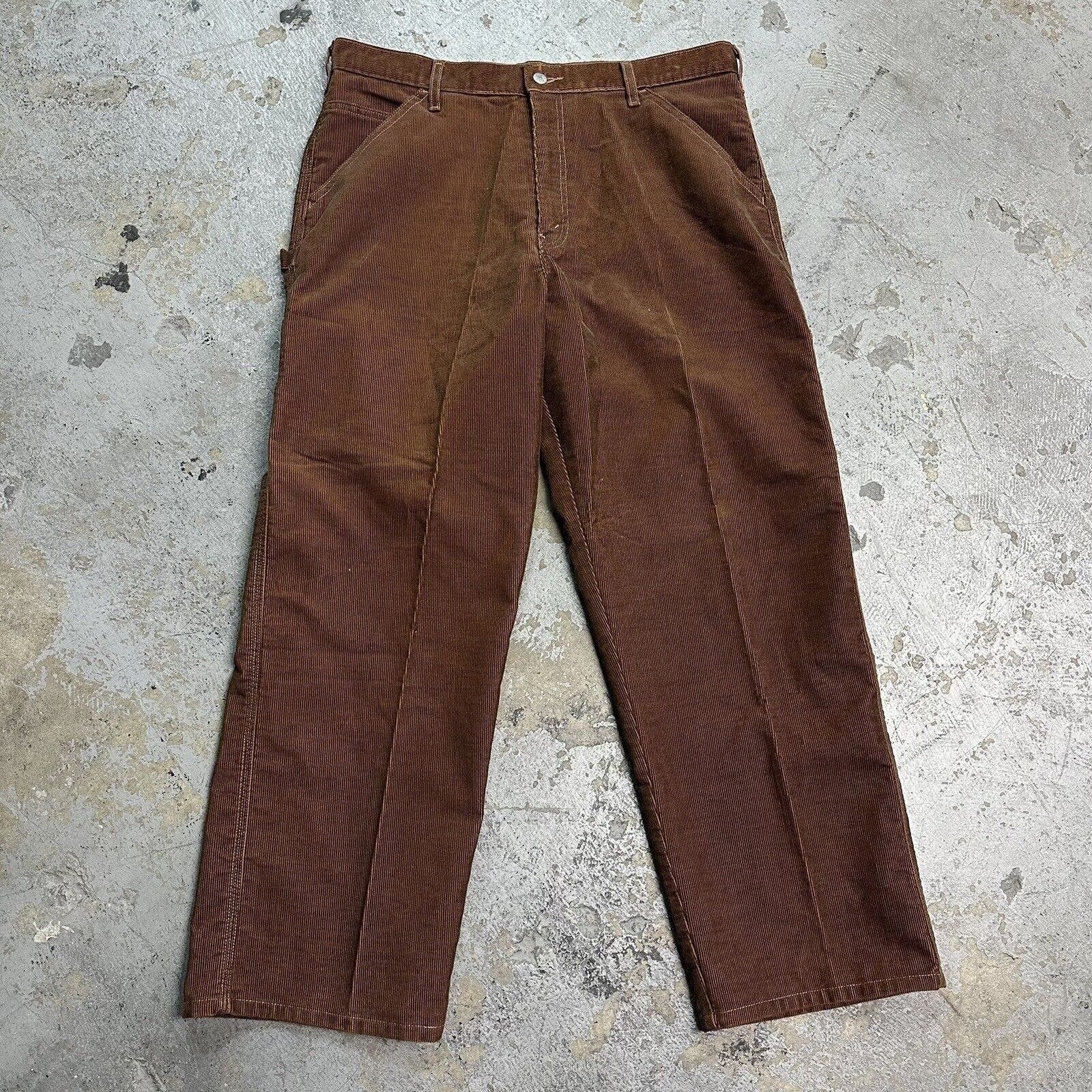 image of Levis x Vintage Y2K Levi’S Silvertab Corduroy Carpenter Baggy Pants in Brown, Men's (Size 36)