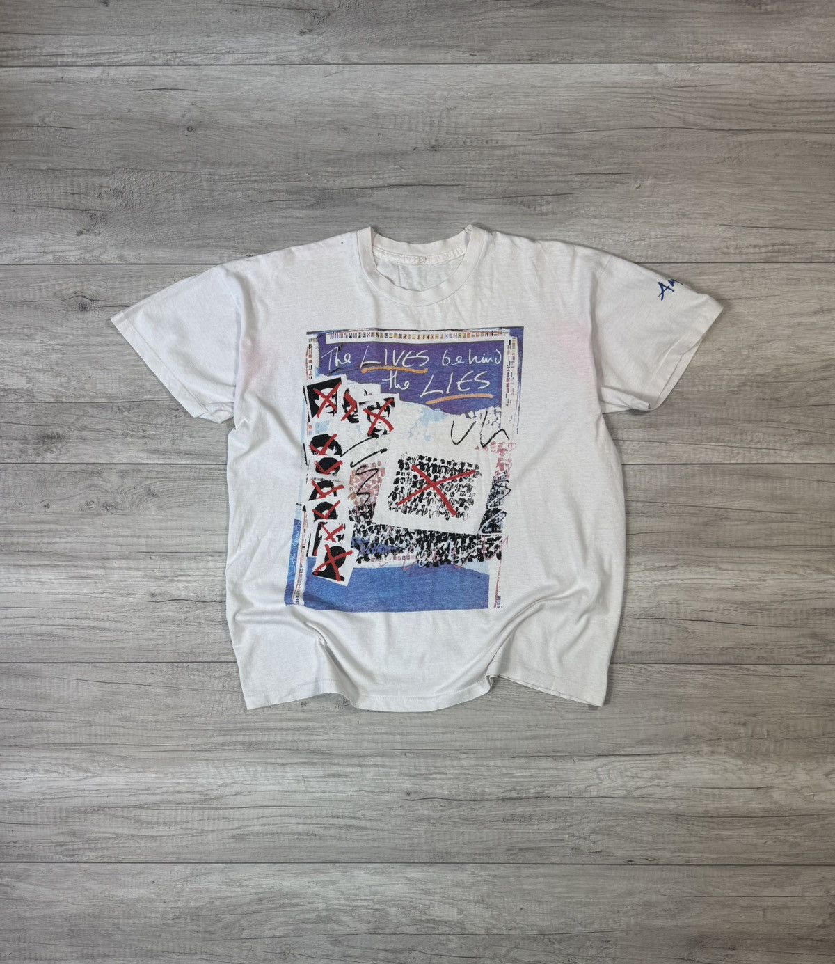 Vintage 1993 Amnesty Criminal Art Graphic Tee 90s Single Stitch Size US L / EU 52-54 / 3 - 1 Thumbnail