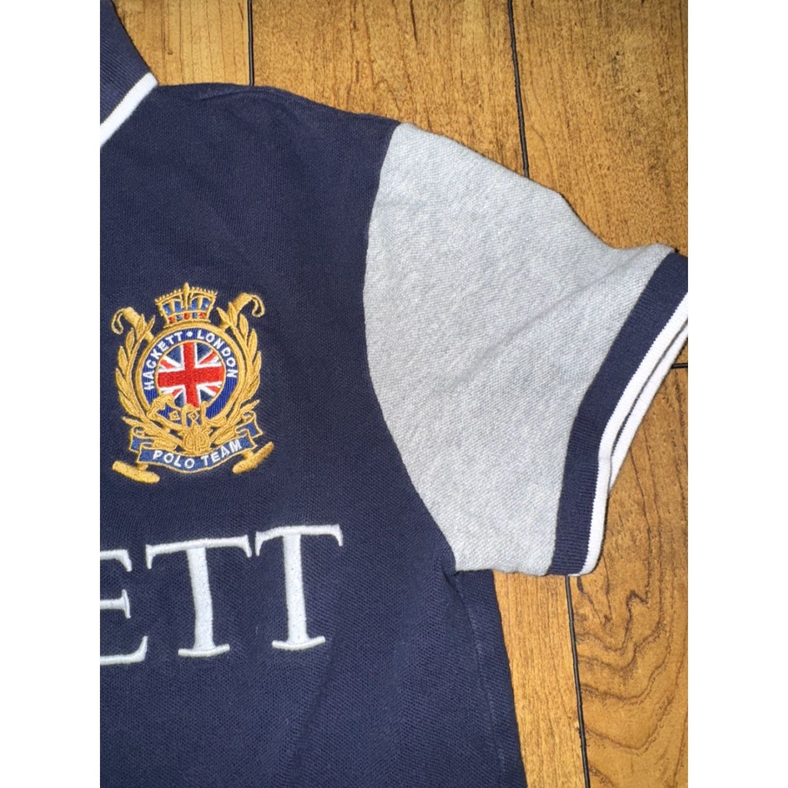 Hackett Hackett London Polo Shirt Small Blue Gray Crest Logo Rugby Style S Mens Polo Size US S / EU 44-46 / 1 - 4 Thumbnail