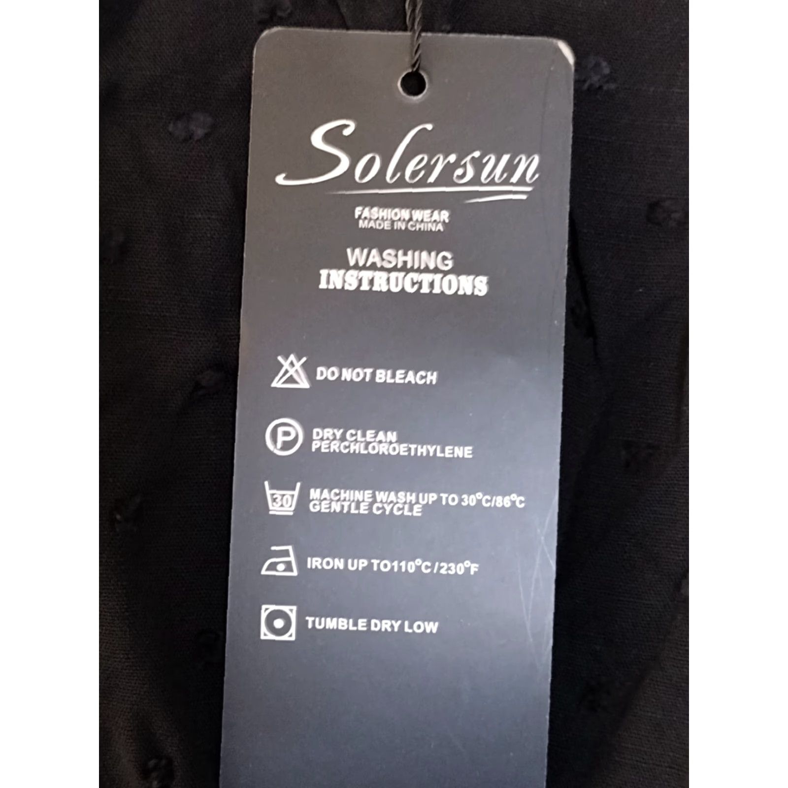 Vintage SOLERSUN Dress Womens XL Black Eyelet V Neck Ruffle Sleeveless A Line Size XL / US 12-14 / IT 48-50 - 6 Thumbnail