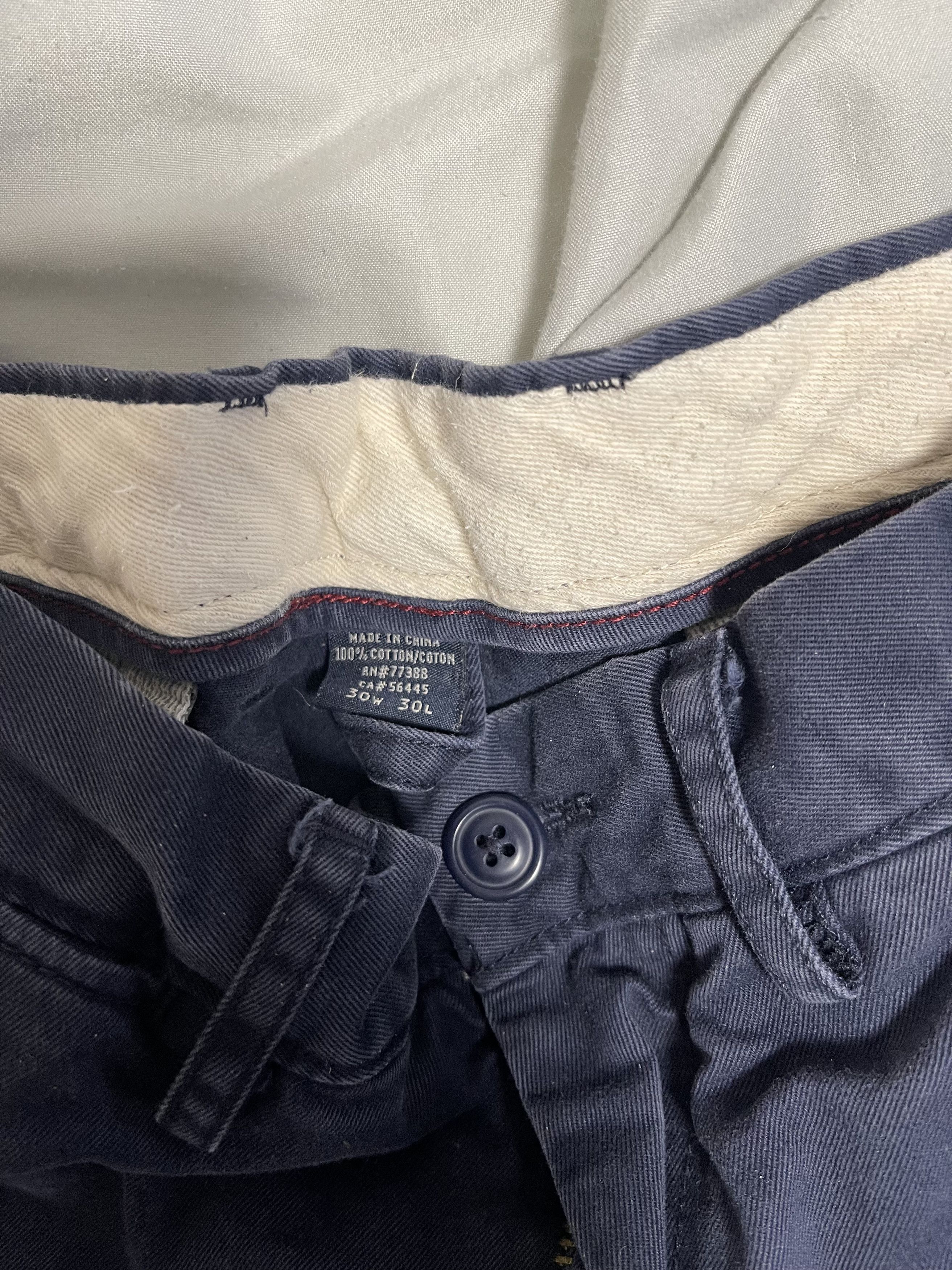 J.Crew J.Crew Mens 30"W×30"L Navy Blue Chino Pants 100% Cotton Size US 30 / EU 46 - 3 Thumbnail