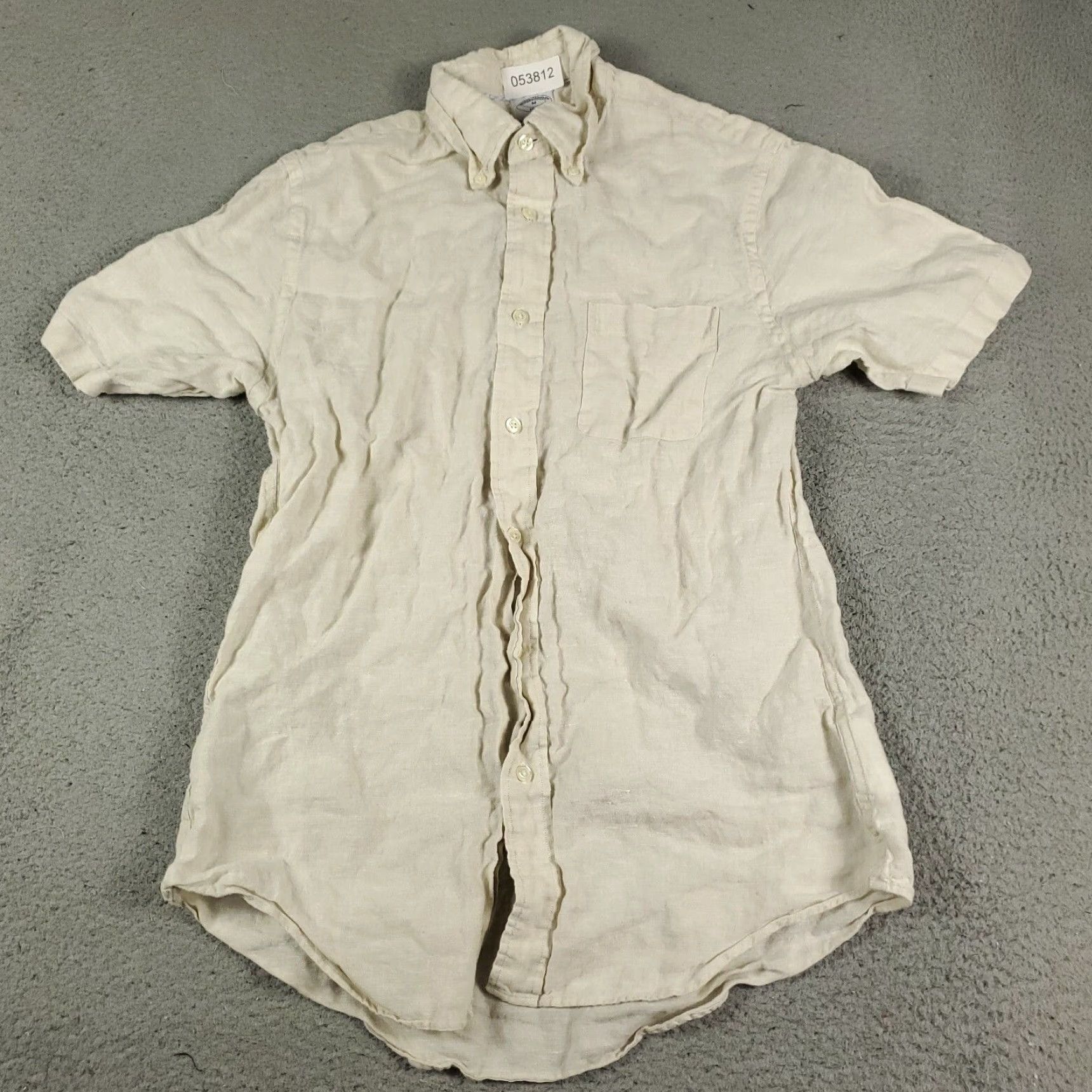 Brooks Brothers VINTAGE Brooks Brothers Shirt Mens Size Medium Beige Linen Button Up Short Sleeve Size US M / EU 48-50 / 2 - 2 Thumbnail