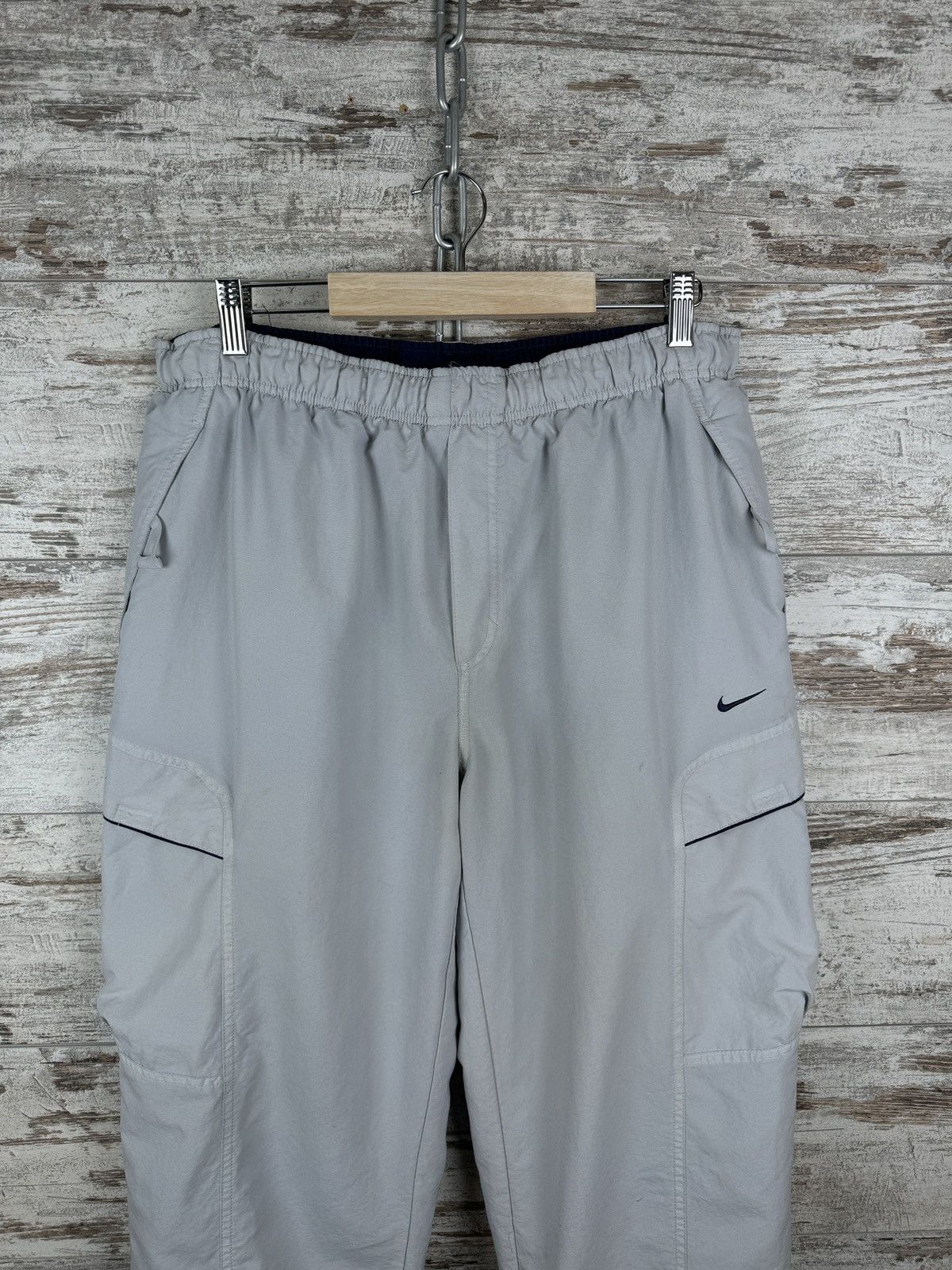 Nike × Vintage Mens Vintage Nike swoosh cargo pants drill sweatpants rare Size US 34 / EU 50 - 4 Thumbnail